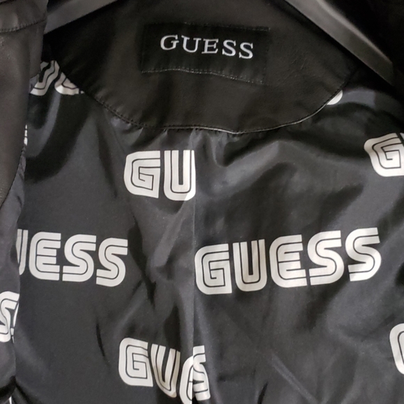 FIRM 🚫 LOWBALLING  BLACK GUESS MOTO JACKET - Picture 5 of 8